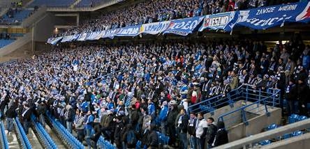 Kibice Lecha podczas meczu z GKS-em Be�chat�w
